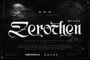 Zerothen - Gothic Display Typeface, a Blackletter Font by Letterara (Thumbnail 1 of 14)