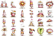 Whimsical Summer Clipart, an Illustration by designcity5 (Thumbnail 2 of 5)