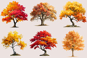 Watercolor Autumn Tree PNG Clipart, a Seasonal Illustration by SVGArt (Thumbnail 2 of 5)