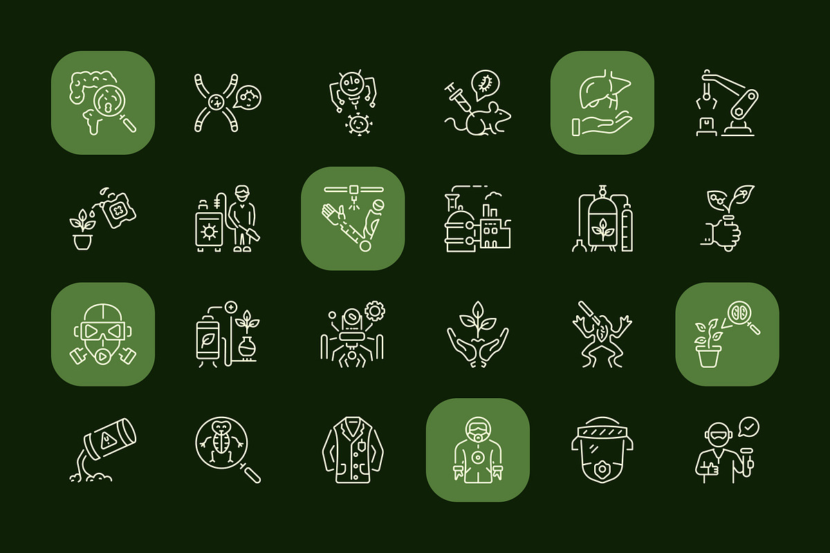 Bio Icons Art Set, an Outline Icon by Prosymbols (Photo 6 of 8)
