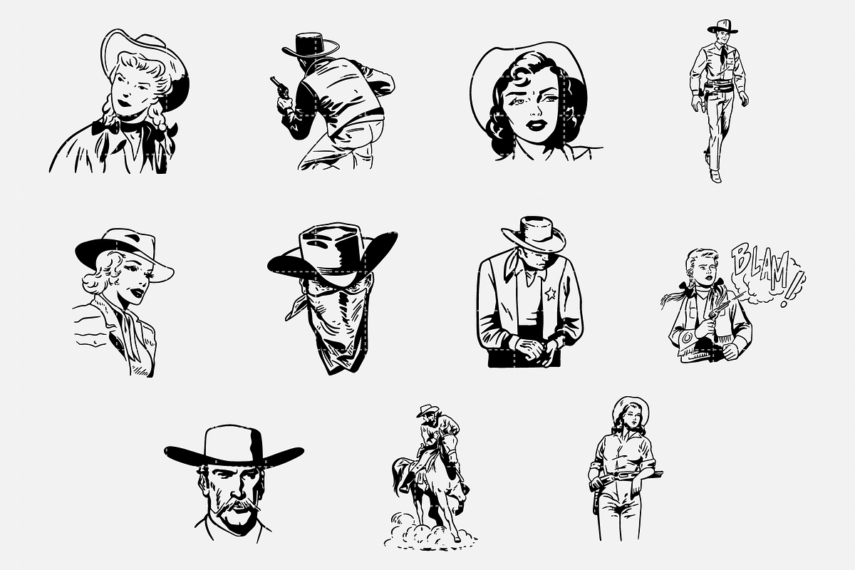Western Illustration Cowboy Bundle, an Illustration by FM Era Studio (Photo 4 of 4)