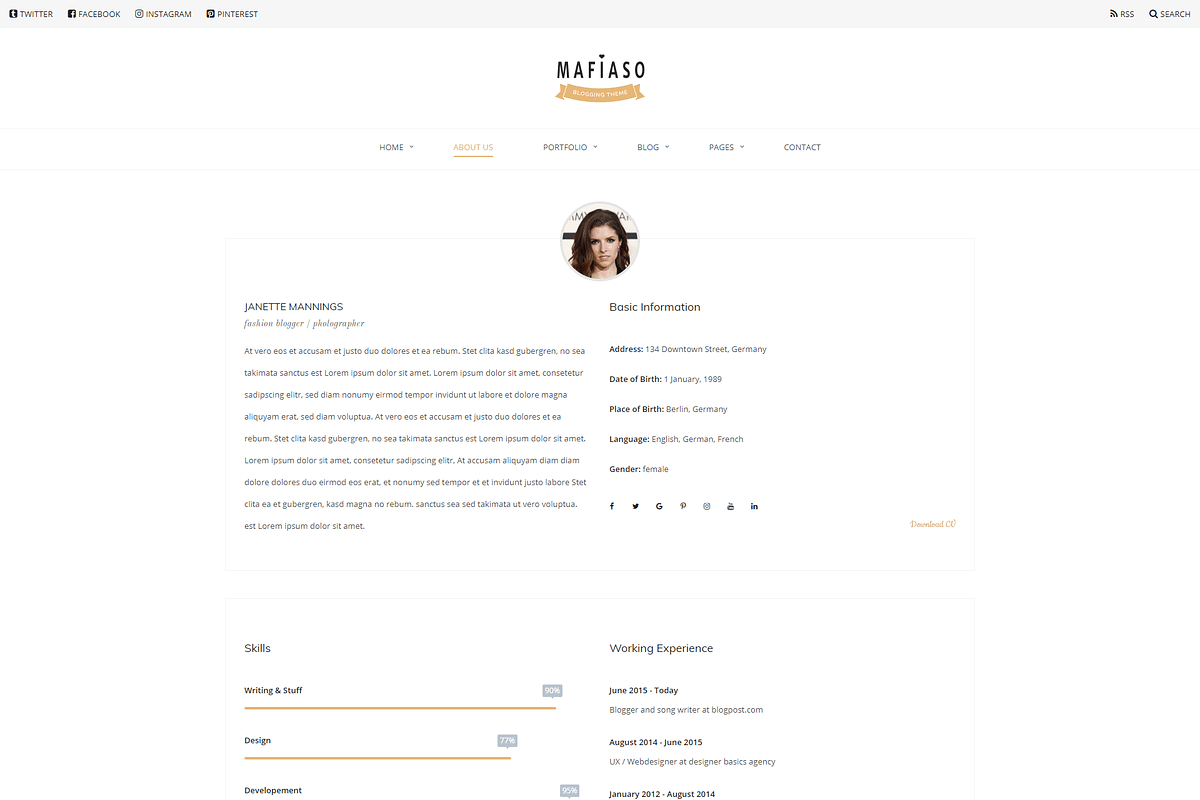 Mafiaso - Creative Blog WP Theme, a WordPress Template by FlyTemplates.com (Photo 8 of 12)