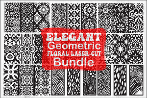 Elegant Geometric & Floral Laser Cut, an Illustration by Designs_River