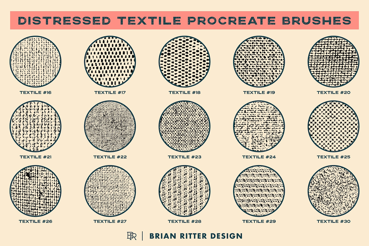 Distressed Textile Procreate Brushes, a Brush Add-On by Brian Ritter Design (Photo 6 of 9)