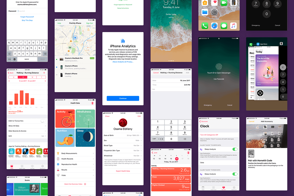 iOS11 GUI KIT Illustrator Sketch XD, an UI Kit Template by Ui Markets (Photo 14 of 21)