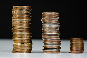 Stacks of coins arranged by size sho, a Business Photo by 1miromiro