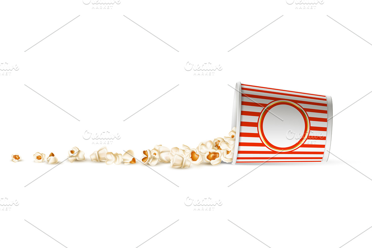 Large cardboard popcorn cup, a Food Illustration by Vectorbuum