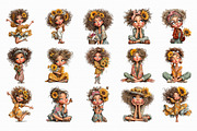 Whimsical Summer Sunflower Girl Clip, an Illustration by Libby Wishes (Thumbnail 2 of 6)