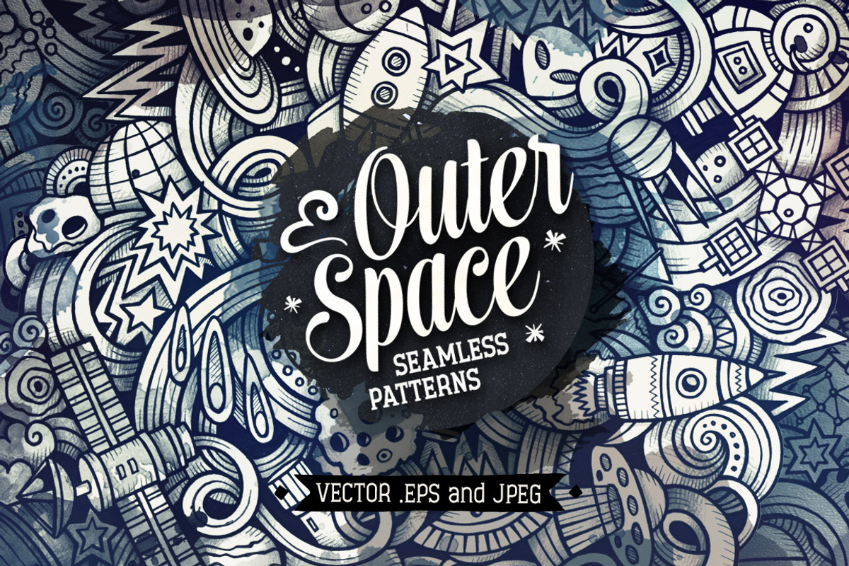 Space Graphics Patterns, a Pattern Graphic by BALABOLKA (Photo 1 of 6)