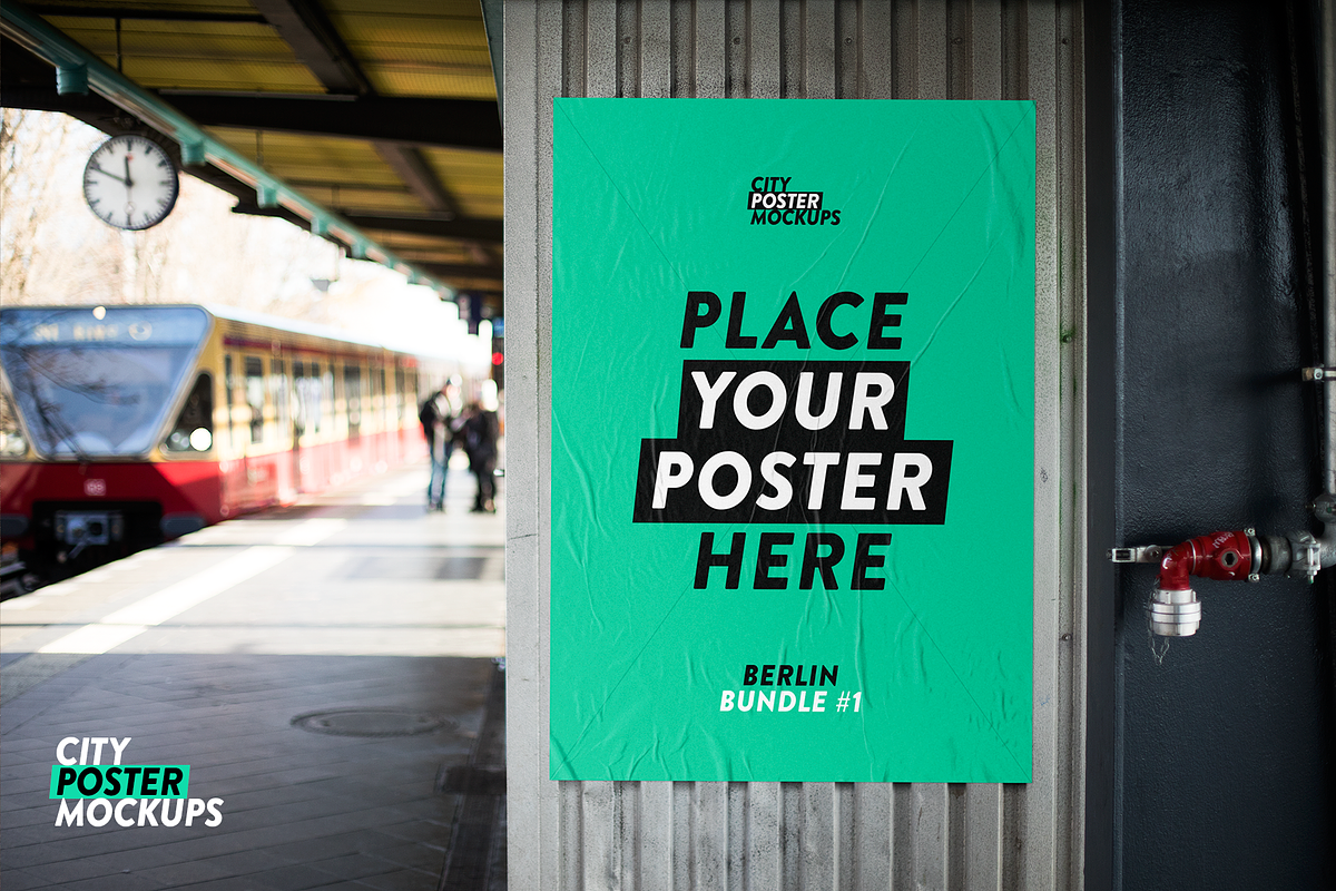 Metro - Glued Poster Mockup, a Print Template by City Poster Mockups (Photo 1 of 3)