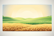Rural landscape with wheat field, a Food Illustration by Countryside life (Thumbnail 3 of 8)