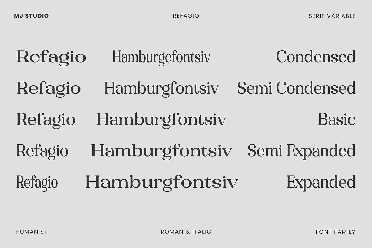Refagio Modern Serif Family 92 Fonts, a Serif Font by MjStudio31 (Photo 8 of 15)