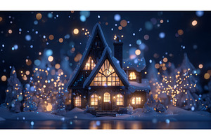 A dreamy winter night scene with, a Holiday Photo by ZinetroN