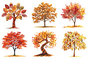 Autumn Trees Clipart, an Illustration by CreationArt (Thumbnail 2 of 5)