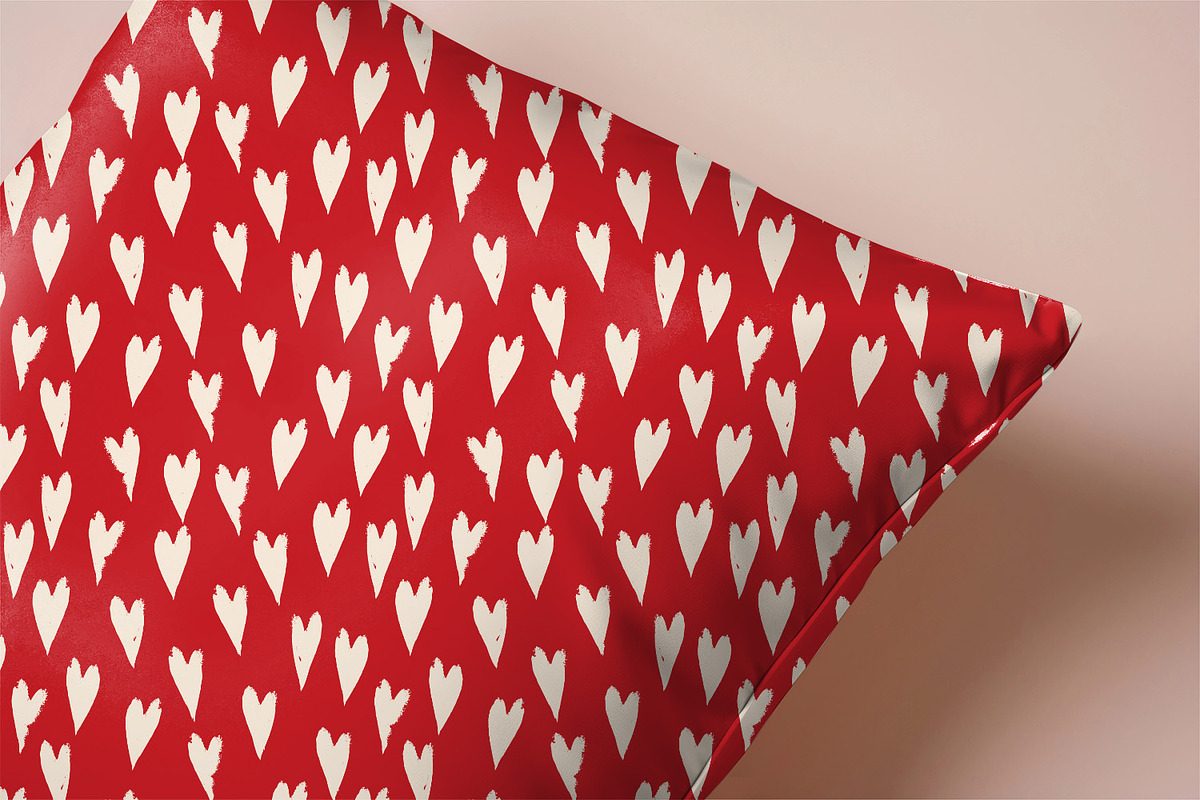 Hand Painted Red Hearts, a Pattern Graphic by MalyskaStudio (Photo 4 of 5)