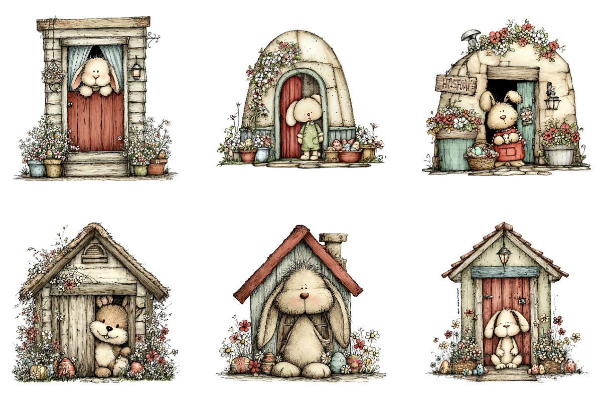 Easter Bunny House Clipart, an Illustration by CreationArt (Photo 5 of 6)