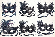 Black Lace Masquerade Mask Clipart, an Illustration by DreamCafeArt (Thumbnail 3 of 5)