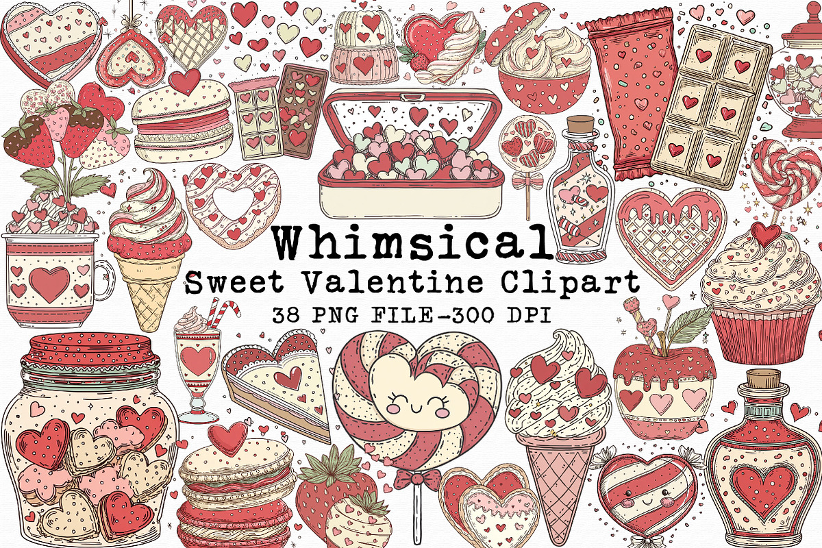 Whimsical Sweet Valentine Clipart, an Illustration by Libby Wishes (Photo 1 of 8)
