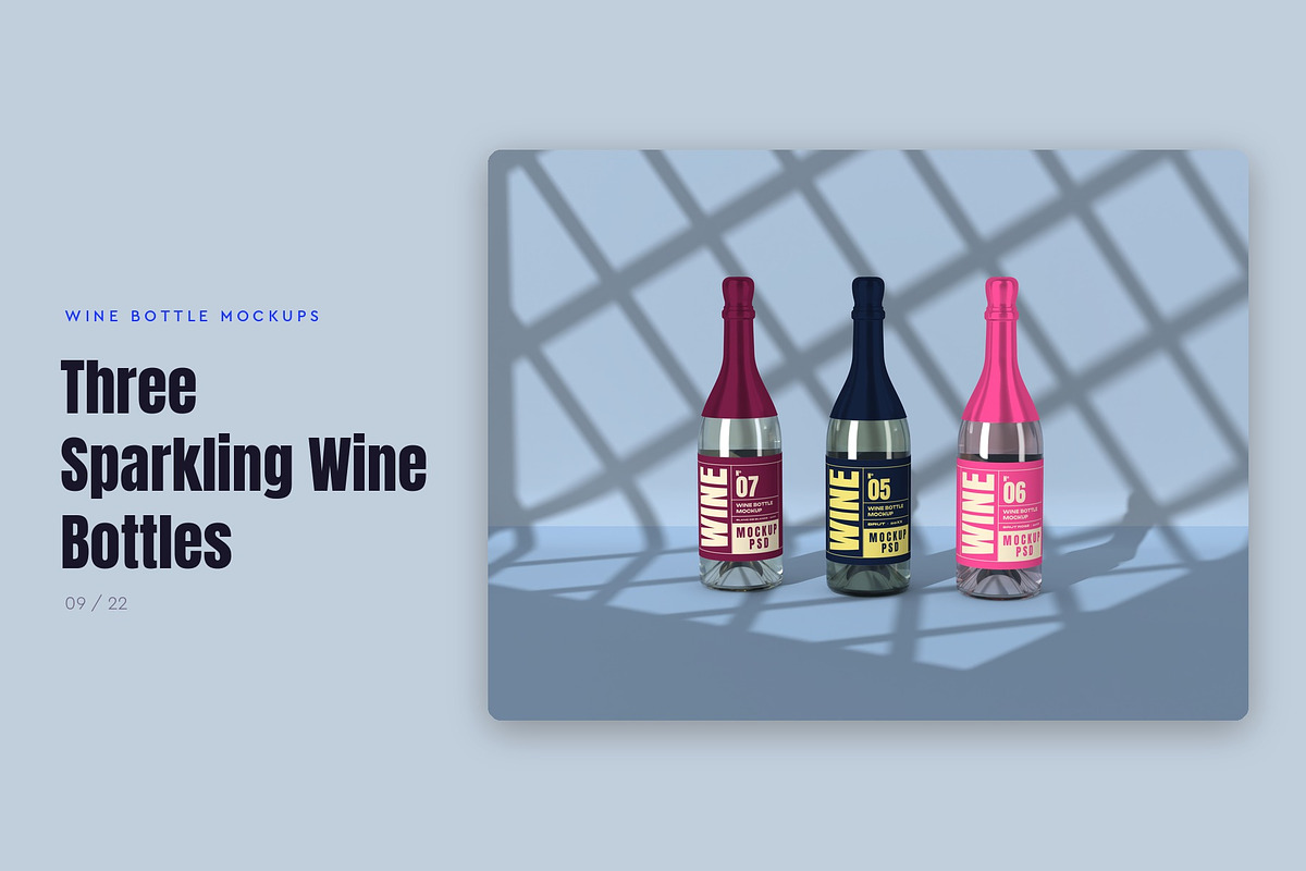 Wine Bottle Mockup Pack, a Cups & Container Mockup by Motion-Box (Photo 10 of 24)
