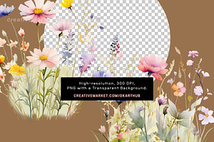 Wildflowers Floral Clipart