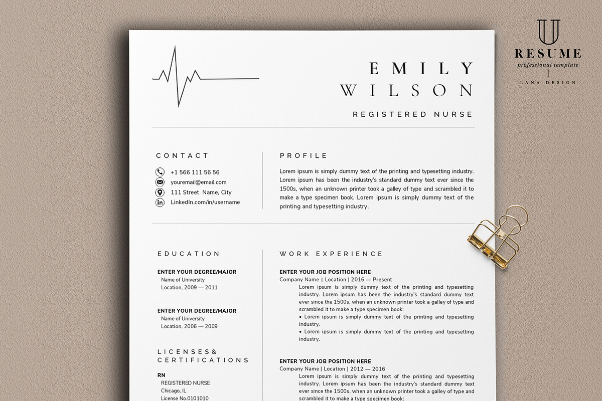 Nurse resume template, a Resume Template by UResume (Photo 2 of 8)