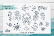 Abstract linear Ocean clipart, a Seasonal Illustration by Tatyana_Zenartist (Thumbnail 2 of 13)