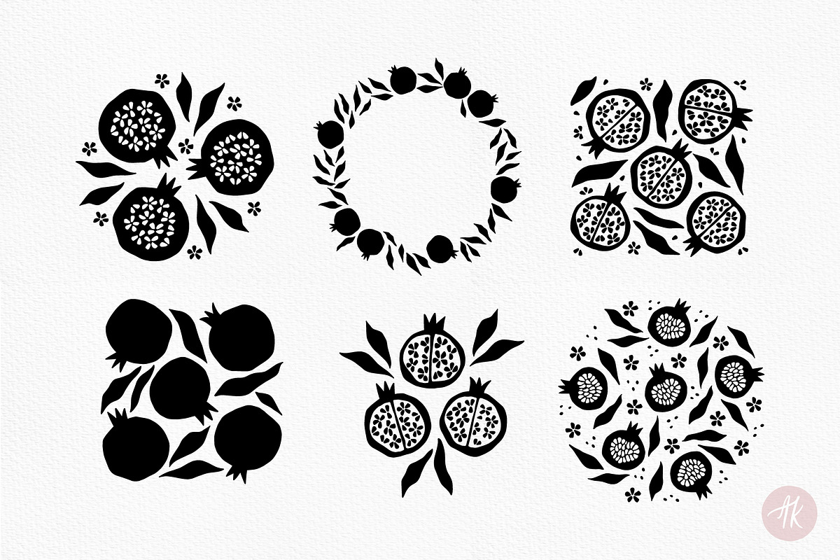 Pomegranate Fruit Clipart Set, an Object Graphic by Alena Koval (Photo 11 of 16)