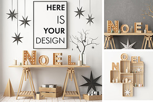 Christmas mockup in the interior p.1