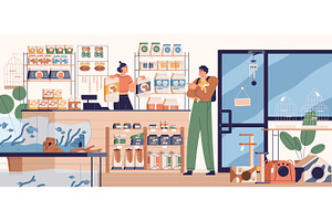 Modern pet store interior, an Animal Illustration by Good Studio
