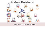 Cute Ghosts Reading Books Set, an Illustration by Anca Digital Vibe (Thumbnail 1 of 6)