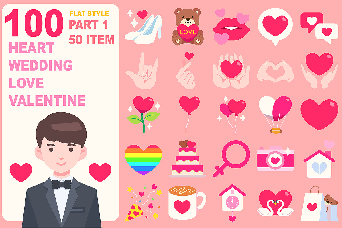 LoveWeddingHeartValentine Flat100, a Person Illustration by MRPOR (Photo 1 of 4)