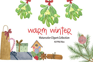 Warm Winter Watercolor Collection