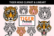 Tiger Clipart & Lineart PNGs, an Animal Illustration by SLS Lines (Thumbnail 7 of 7)