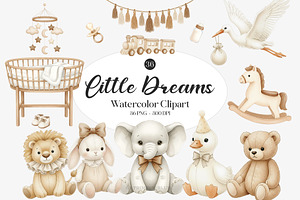 Little Dreams Watercolor Clipart
