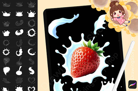 100 Procreate milk liquid stamps