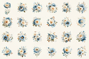 Watercolor Blue Flowers Clipart, an Illustration by DreamCafeArt (Thumbnail 2 of 6)
