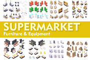 Vector isometric grocery equipment, a Food Illustration by tele52 (Thumbnail 1 of 11)