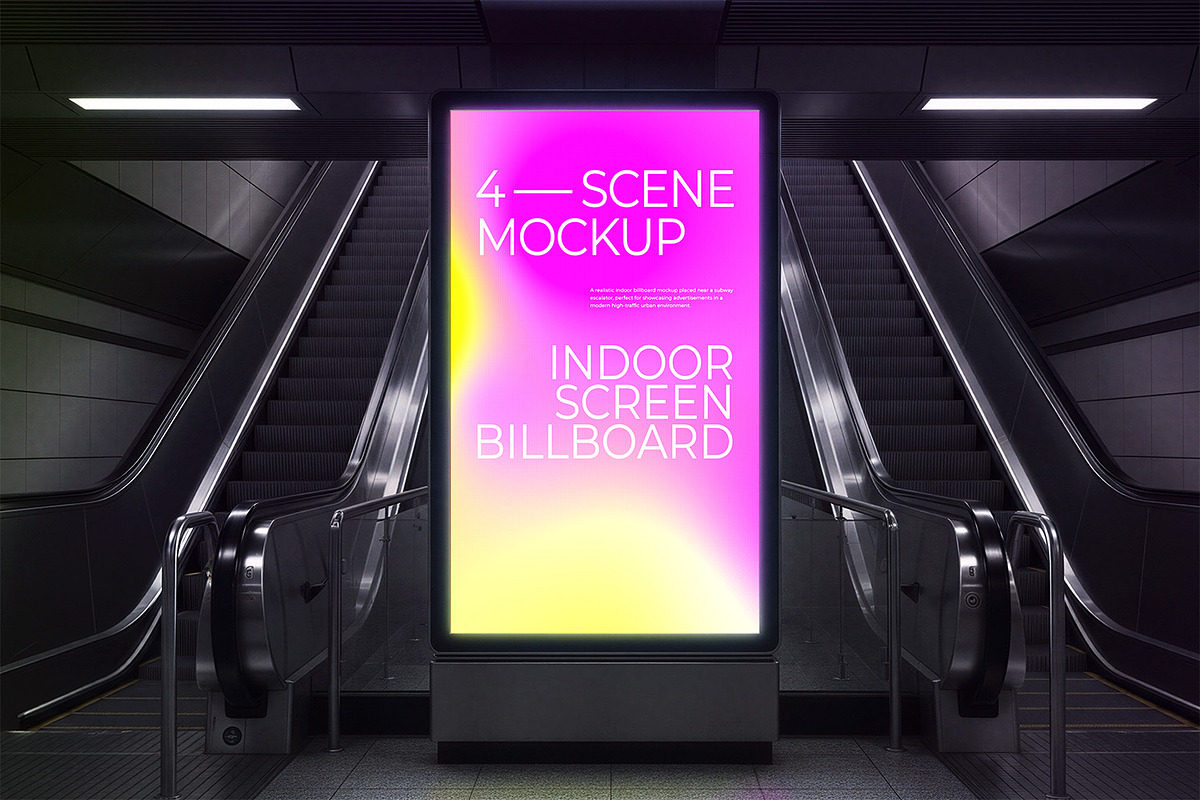Indoor Screen Billboard Mockup, an Advertising Mockup by Nathatype (Photo 4 of 9)