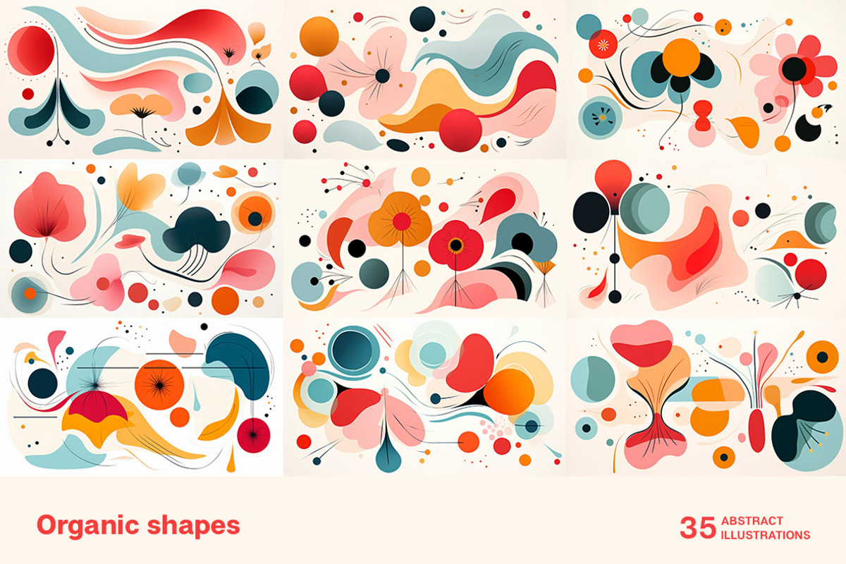 Organic shapes. 35 images, a Decorative Illustration by Handmadefont (Photo 2 of 10)