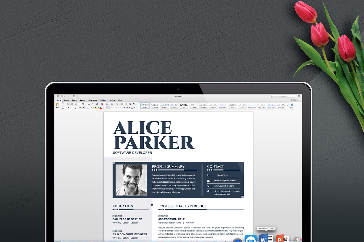 MS Word CV / Resume Template, a Resume Template by ResumeInventor