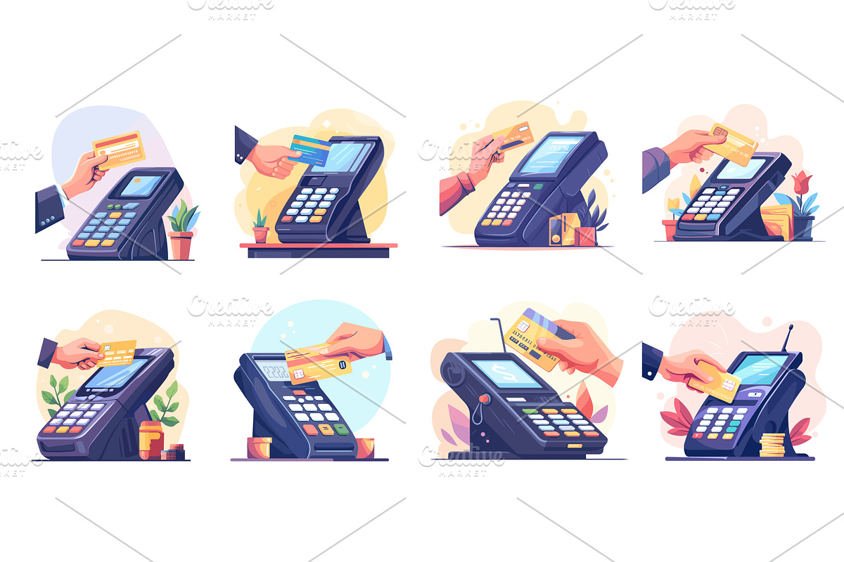 Contactless payment. Hands hold, a Technology Illustration by Stock-Smart-Start