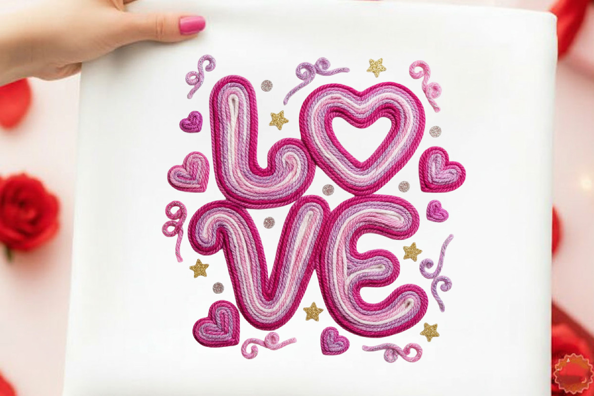 Faux Yarn Valentine Png Crochet Love, an Illustration by designcity5 (Photo 1 of 9)