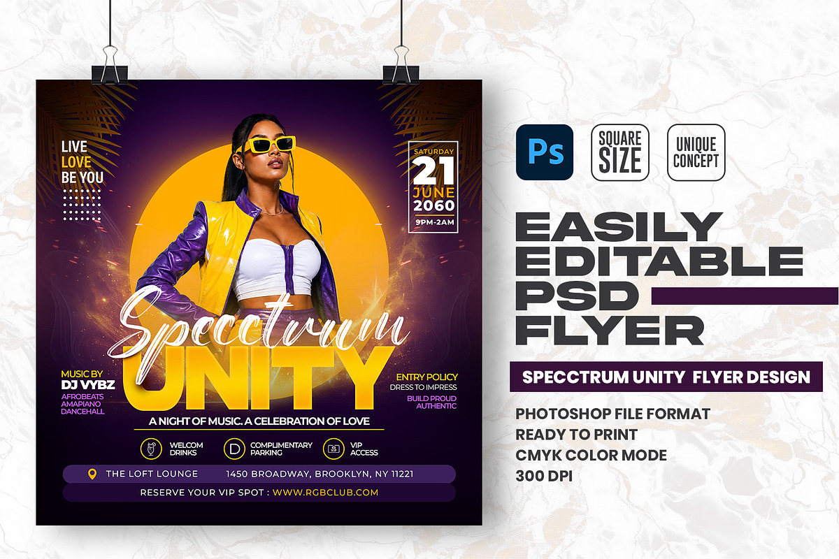DJ Night PSD Party Flyer Design, a Flyer Template by Shajib Shikder (Photo 1 of 2)