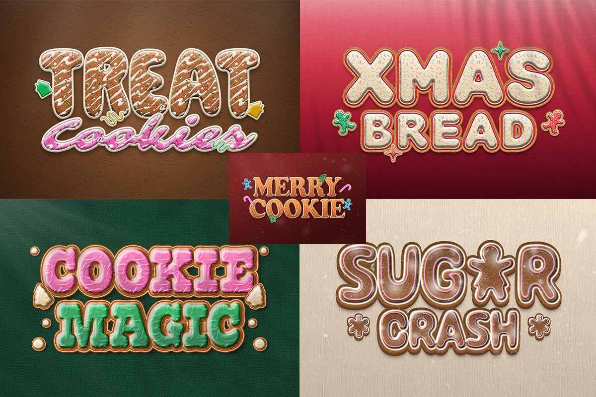 Gingerbread Christmas Text Effect, a Layer Style Add-On by Matsero (Photo 3 of 4)