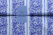 Blue Floral Vertical Seamless Border, a Pattern Graphic by SirenaArt (Thumbnail 10 of 10)