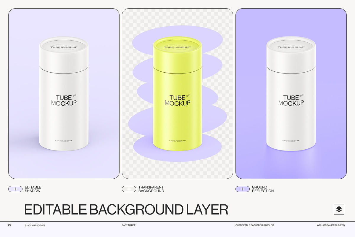 Paper Tube Package Mockup Set 1, a Packaging Mockup by Samolevsky (Photo 4 of 15)