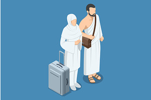 Isometric illustration of Muslim, an Illustration by Golden Sikorka