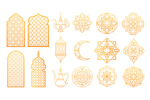 Islamic Ramadan ornament set, an Illustration by art PVP - market