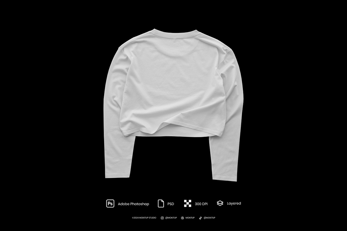 MOKITUP: Womens LS Crop Tee Mockup, a Shirt Mockup by MOKITUP (Photo 4 of 4)