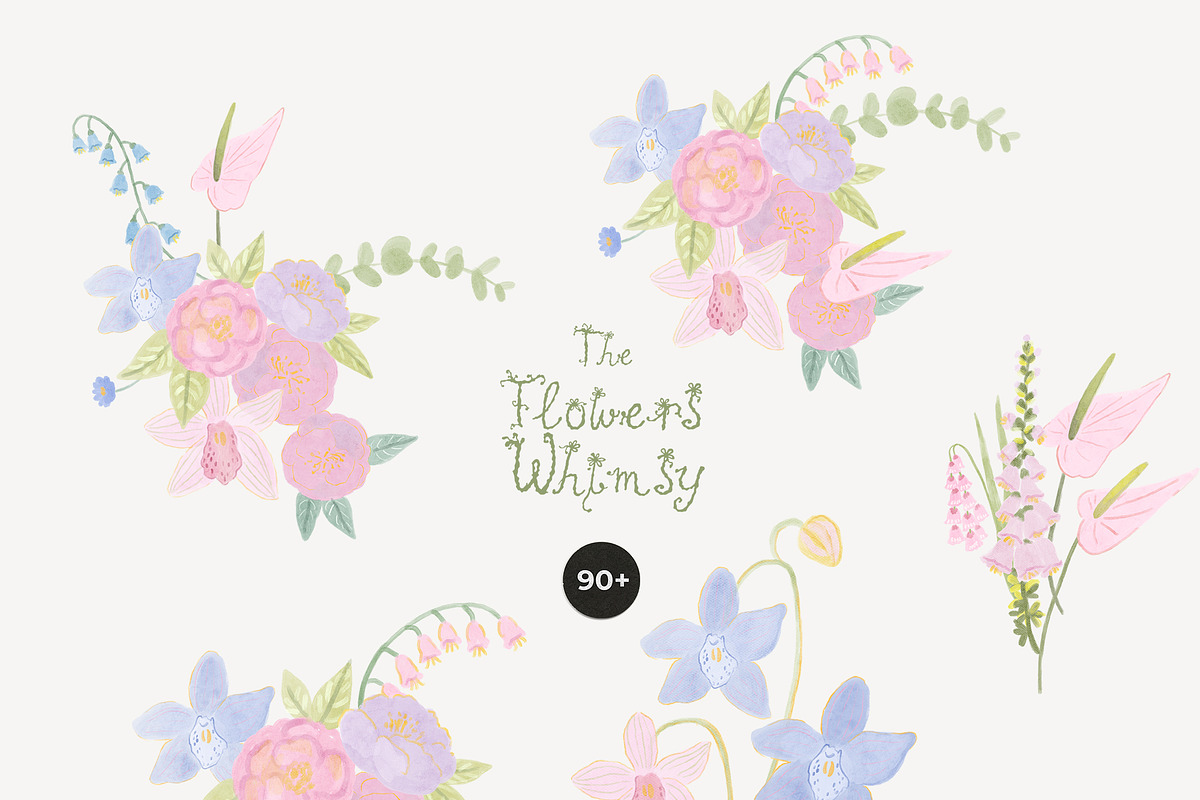 Hand-Painted Pastel Floral Whimsy, a Decorative Illustration by Lana Elanor (Photo 14 of 16)